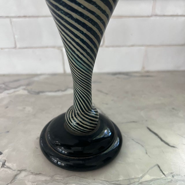 Glass 1970s Hand Blown Midcentury Goblet or Vase Murano Style For Sale - Image 7 of 9