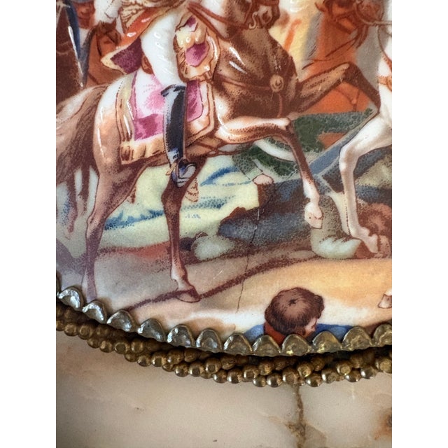 Antique Pair of Oval Porcelain Plaques Depicting Napoleon in Battle For Sale - Image 6 of 12