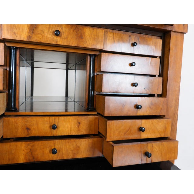 Biedermeier Secretary Cabinet with Hat Box Superstructure, Germany For Sale - Image 5 of 8