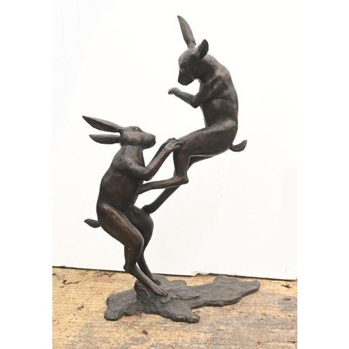 Unknown, Boxing Hares, Bronze For Sale - Image 9 of 9