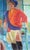 Modern Vintage Oil Painting Portrait of Tall Fashionable Woman - Unsigned For Sale - Image 3 of 10