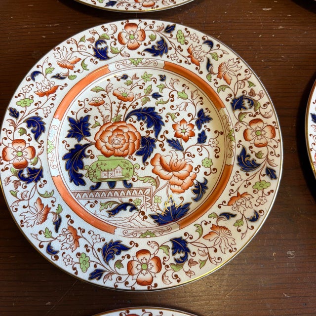 Set of 12 Vintage Imari Chinoiserie Luncheon Plates, Burleigh Ware, England, 9" For Sale - Image 12 of 18
