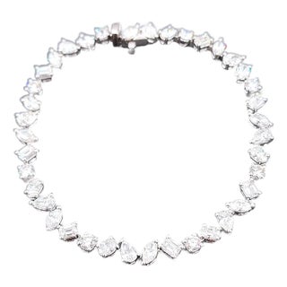 6.38 Ct Mixed Shape Diamond Tennis Bracelet For Sale