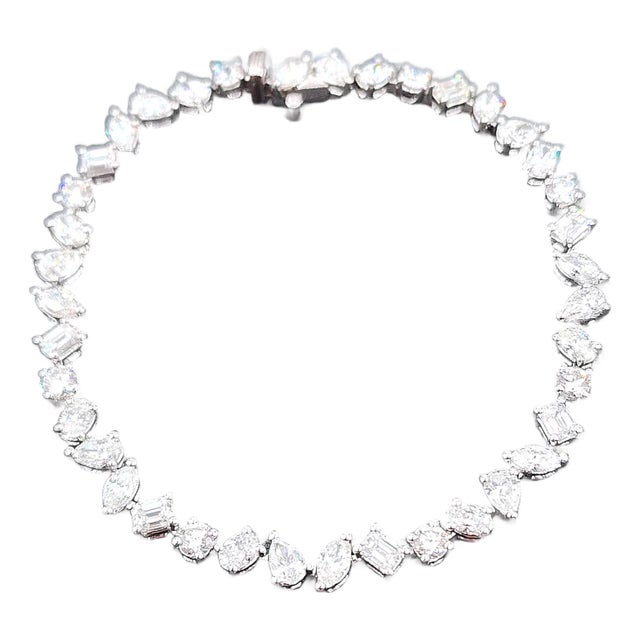 6.38 Ct Mixed Shape Diamond Tennis Bracelet For Sale