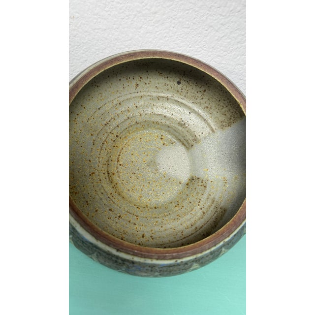 Ceramic Arts and Crafts Vintage Signed O Bucher Pottery Art Bowl Pristine C1960 For Sale - Image 7 of 17