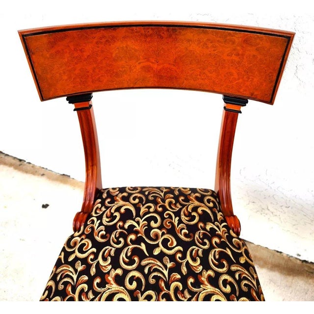 Wood Pair of Biedermeier Empire Chairs Burl For Sale - Image 7 of 12