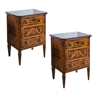 Antique Italian Walnut End Tables-A Pair For Sale