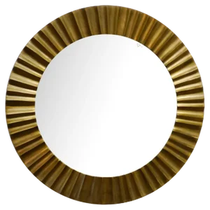 Art Deco Brass Odeon Sunburst Mirror, 1970s