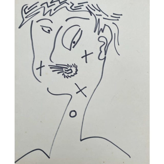 Ink on heavy paper male from the estate of Atlanta self taught artist Laurence Stuart Connatser (1938-1996). Connatser was...