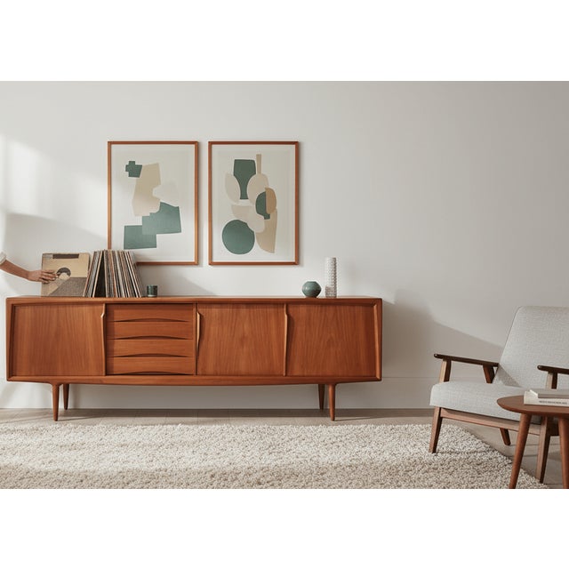 Vintage Sideboard in Teak by Axel Christensen for Omann Jun, 1960s For Sale - Image 12 of 18