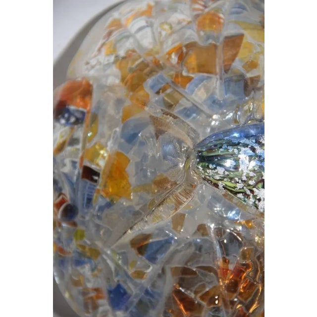 Metal Murano Art Glass & Brass Wall Sconce, 1950s For Sale - Image 7 of 8