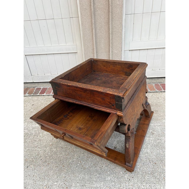 Wood Antique French Butcher Block Baker’s Table Pétrin Farmhouse Kitchen Island C1790 For Sale - Image 7 of 18