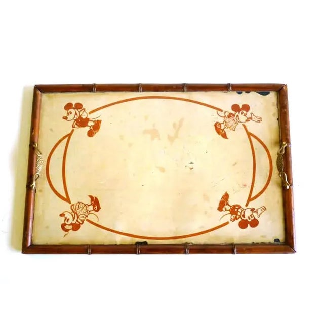 Wood & Painted Metal Mickey Mouse Tray, 1930s For Sale - Image 8 of 8