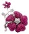 Invisible-Set Ruby Diamond 18k White Gold Bloom Flower Brooch For Sale