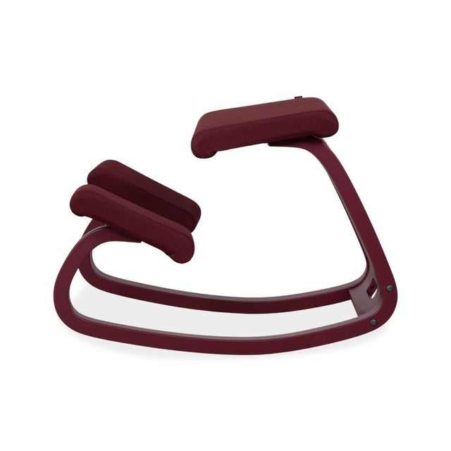 Variable Monochrome Wooden Kneeling Chair in Violet Plum Fabric by Peter Opsvik for Varier For Sale - Image 10 of 12