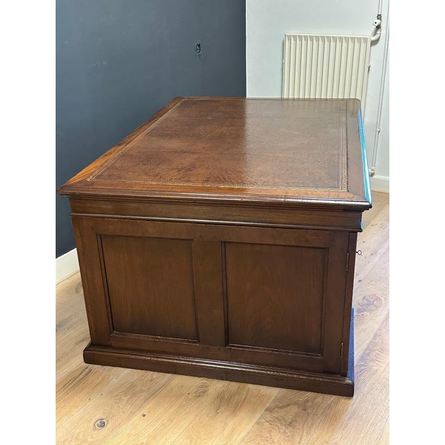Antique Partner's Desk in Teak, 1800s For Sale - Image 4 of 17
