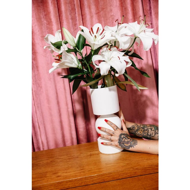 1970s White Vase by Pino Spagnolo for Sicart, Italy, 1970s For Sale - Image 5 of 8