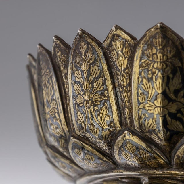 19th Century Thai Silver-Gilt Niello Enamel Bowl, 1800s For Sale - Image 9 of 18
