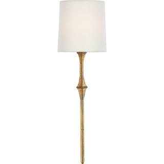 Studio VC for Visual Comfort Signature Dauphine Sconce in Gilded Iron with Linen Shade For Sale