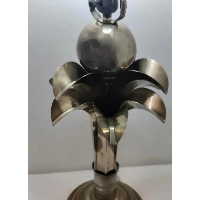 For your consideration. . . A stunning Art Deco table lamp designed in the style of a palm tree with gorgeous palm leaves...