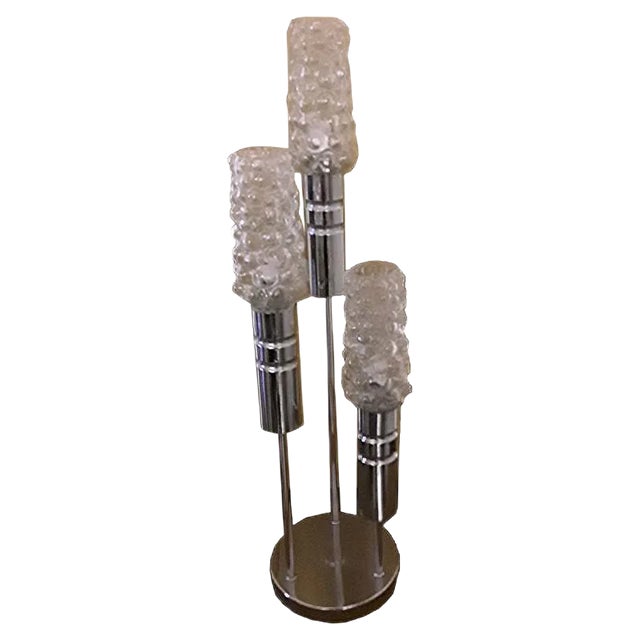 Cascade Table Lamp in Chromed Metal from Sölken Leuchten, 1970s For Sale