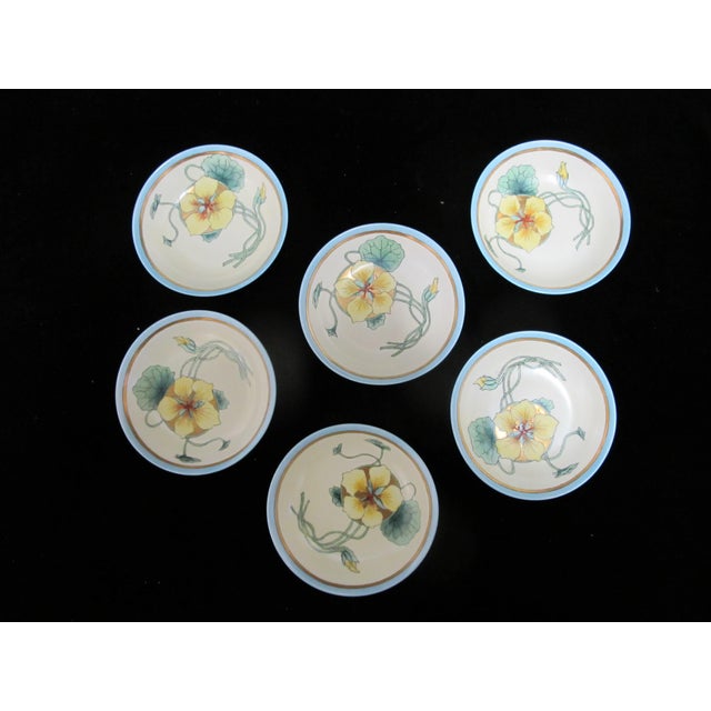 Art Nouveau T&v Limoges France Art Nouveau Yellow & Gold Flower Small Bowl or Saucer Set For Sale - Image 3 of 9