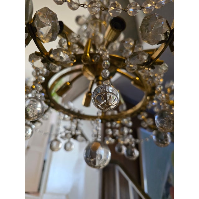 Metal Vintage Mid Century Modern Bagues Style Chandelier For Sale - Image 7 of 12