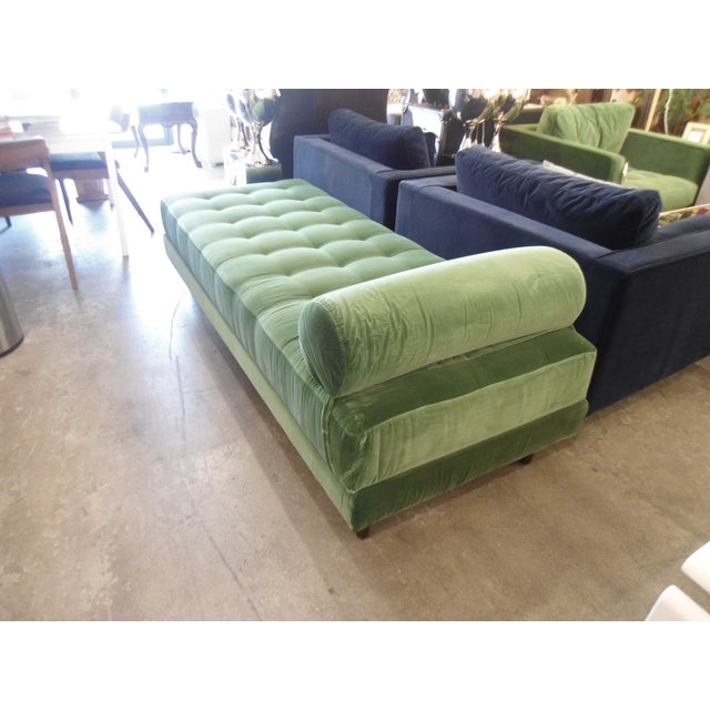 Green Velvet Tufted Daybed, Can Open to Be Double Bed Chairish
