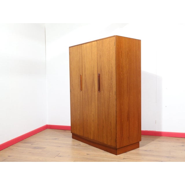 Mid Century Modern Vintage Teak Triple Armoire in the Style of G Plan Danish Style For Sale - Image 4 of 12