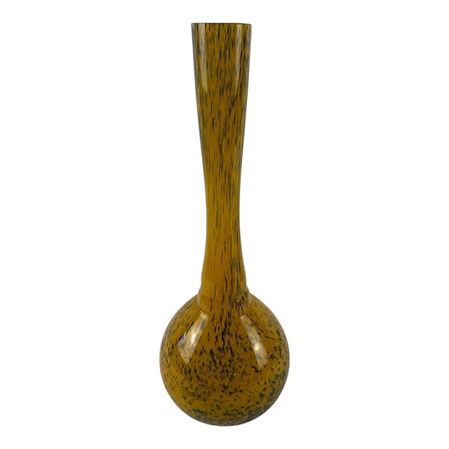 French Art Deco Stem Vase by Maker Mulaty, Blown Glass, Circa 1920-30 For Sale