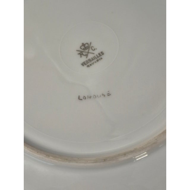 Ceramic Vintage r.c. Versailles Bavaria Painted Gilded Purple Aster Floral Porcelain 4piece Tea Set For Sale - Image 7 of 9