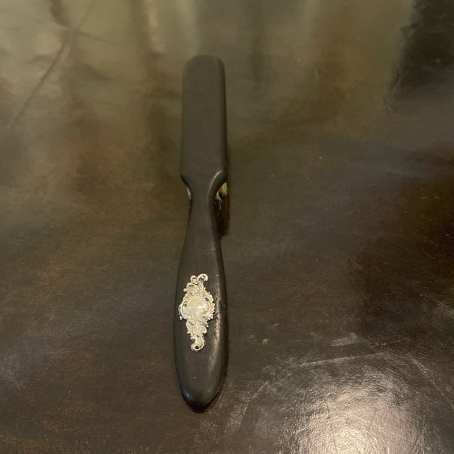Late 19th Century Late 19th Century French Ebony Brush With Sterling Silver For Sale - Image 5 of 5