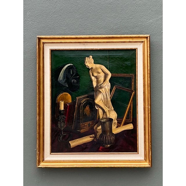 Wood Vintage Original Still Life Oil on Canvas For Sale - Image 7 of 7