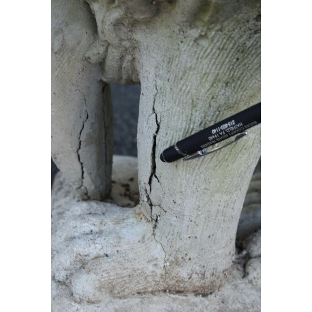 Off-white Vintage Cast Stone Garden Lion Statues - A Pair For Sale - Image 8 of 13