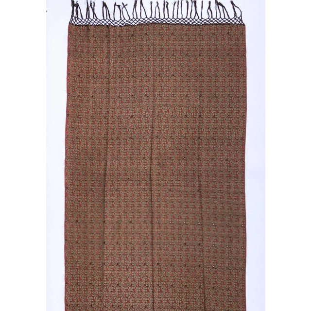 Hand Loomed African Sequined Paisley Table or Chair Throw For Sale - Image 4 of 13