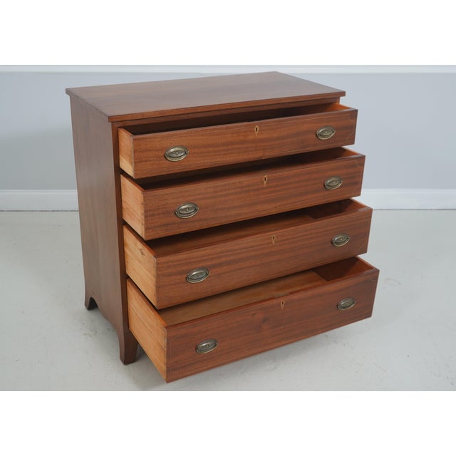 Traditional Bench Made Federal Style Mahogany Inlaid Chest For Sale - Image 3 of 16