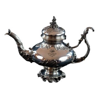 Silver Teapot, 1890s For Sale