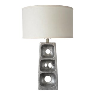 Arteriors Abstract Brutalist Style Metal Table Lamp For Sale