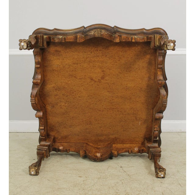 Georgian Carved Walnut Finish Coffee Cocktail Table For Sale - Image 9 of 11