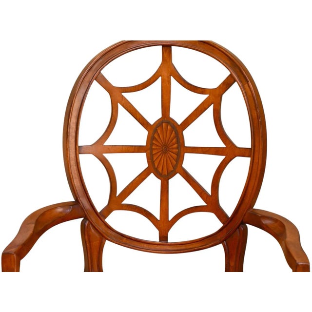 1980s Ethan Allen Spider Back Game Table Chairs - Set of 4 For Sale - Image 5 of 12