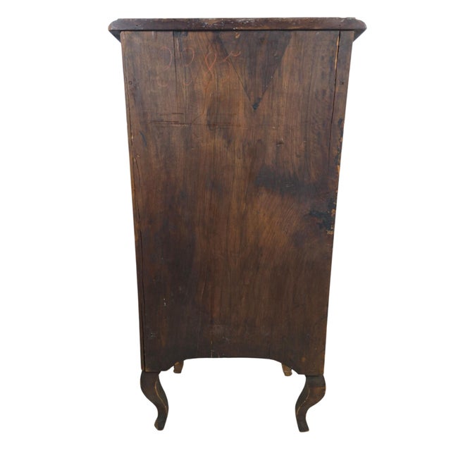 Brown German Walnut Veneer Pillar Commode with Ornate Mounts, 1880 For Sale - Image 8 of 9