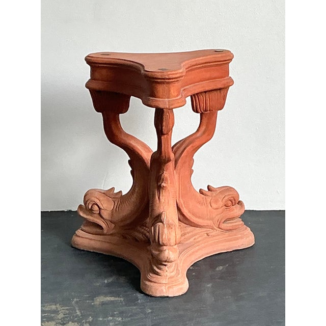 Vintage Cast Concrete Koi Table Pedestal For Sale In West Palm - Image 6 of 12