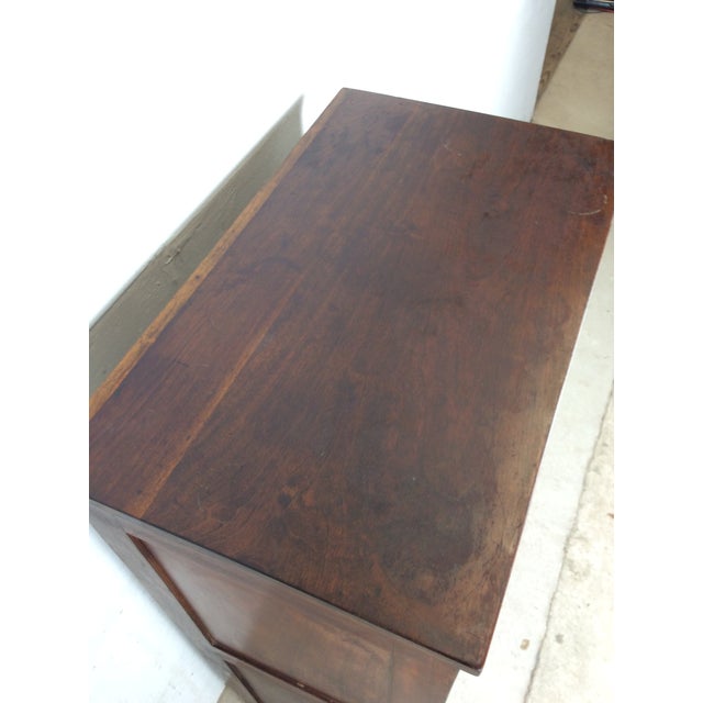 Wood Antique Mission Style Chest of Eight Drawers With Brass Hardware For Sale - Image 7 of 18
