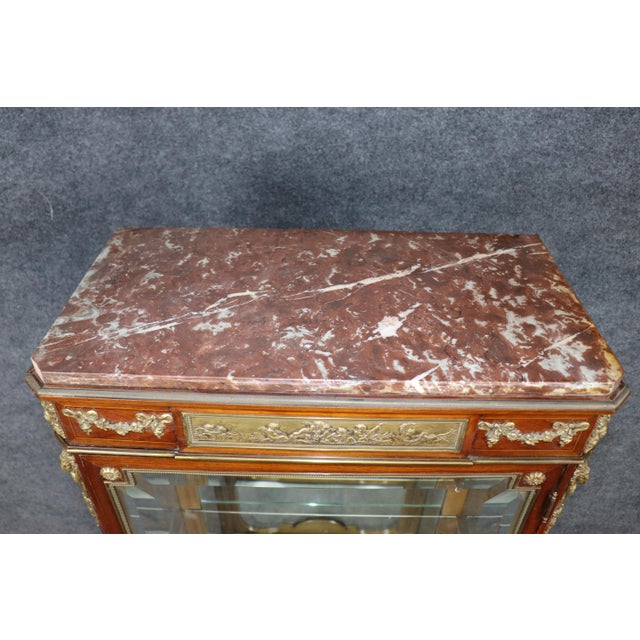 Brown Francois Linke French Louis XV Style Bronze Mounted Narrow Vitrine C. 1915 For Sale - Image 8 of 16