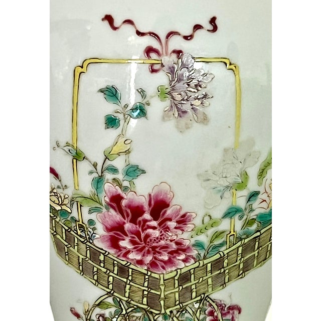 Antique Yongzheng Period 1723 - 1735 Chinese Famille Rose Mei Ping Fine White Porcelain Vase, For Sale - Image 11 of 16