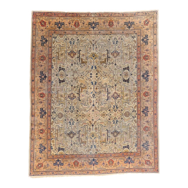 Antique Persian Tabriz Rug, 09'01 X 11'05 For Sale