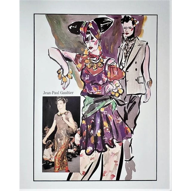 1980s Vintage Fashion Design Print, Jean-Paul Gaultier