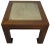 2020s Marble Top and Elm Square Vintage Accent or Side Table 22"h For Sale - Image 5 of 7