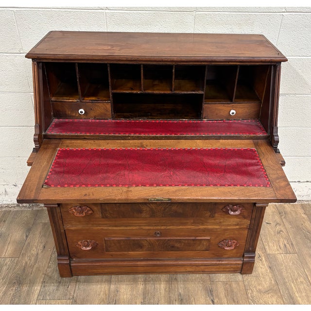 Antique Victorian Eastlake Secretary Desk Chest of Drawers For Sale - Image 12 of 17