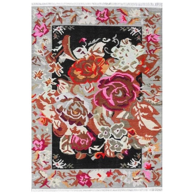 Not Yet Made - Made To Order Bessarabian Style Floral Flat Kilim Rug For Sale - Image 5 of 5